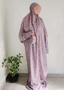 Tenue de prière transportable Saira format portefeuille couleur parme