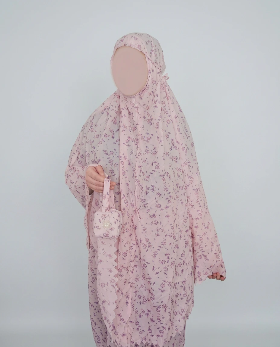 Tenue de prière compacte Rana Djouher rose